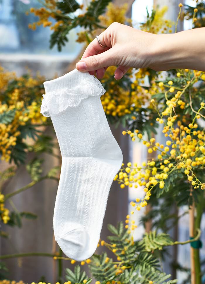 Black Colour Mildred Lace Sock