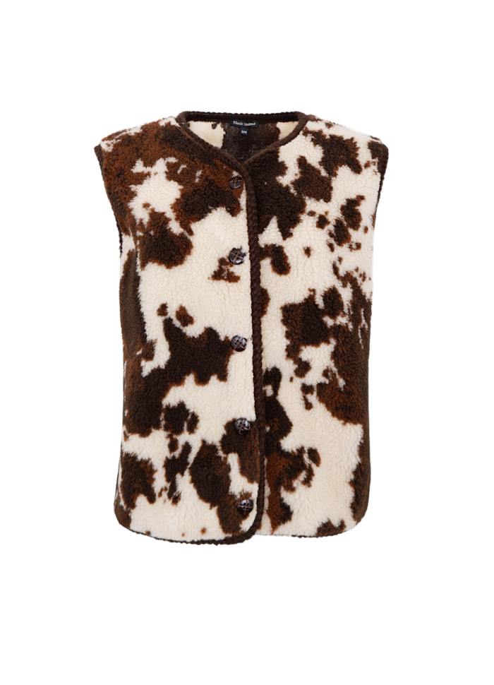 Nora Cow Print Vest by Black Colour