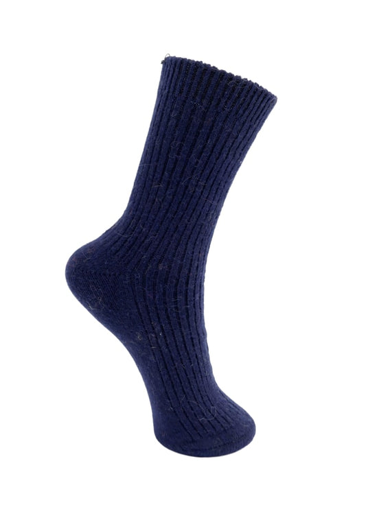 Ronja Wool Socks - Navy by Black Colour