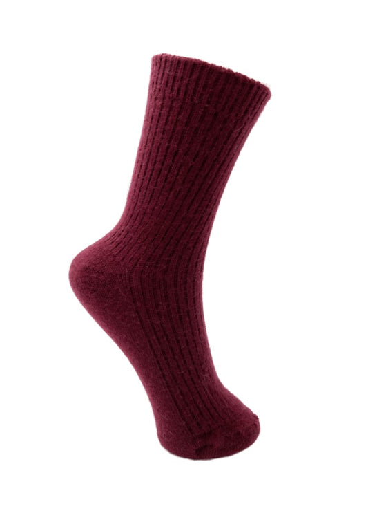 Ronja Wool Socks - Wine by Black Colour