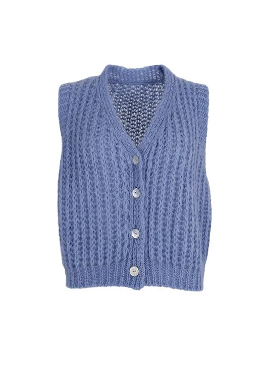 Casey Knitted Vest by Black Colour