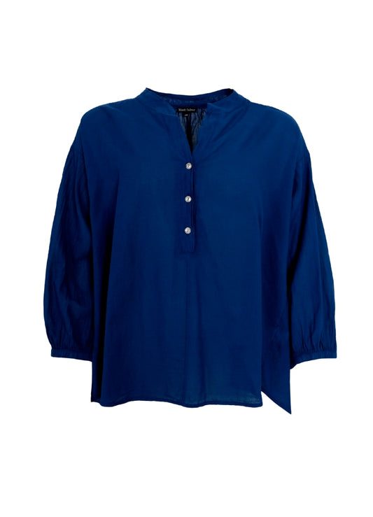Collie Navy Cotton Shirt by Black Colour