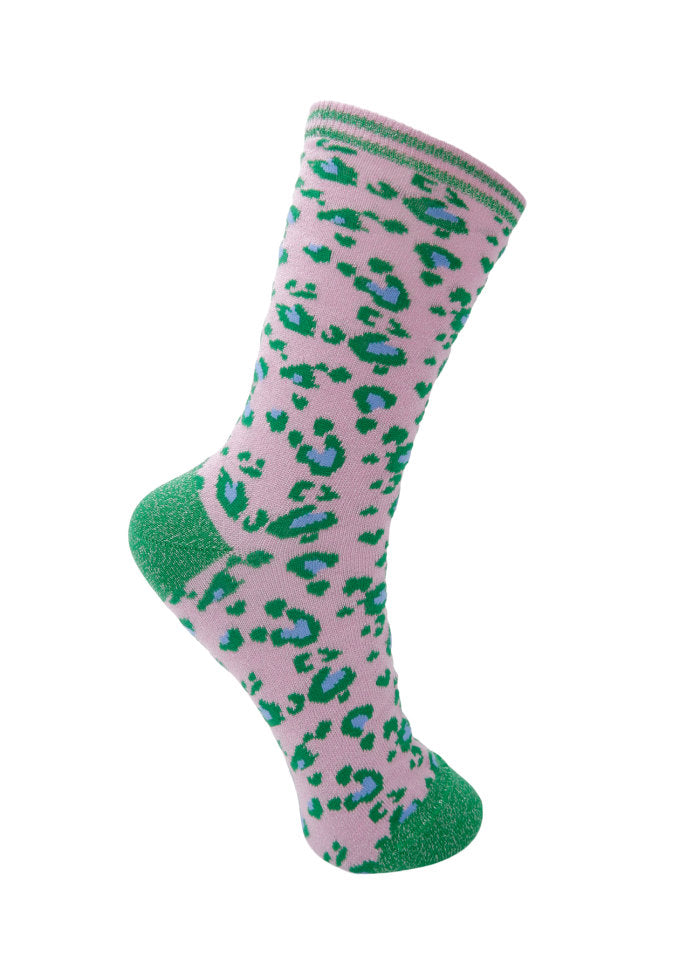 Leo Glitter Socks - Grass by Black Colour