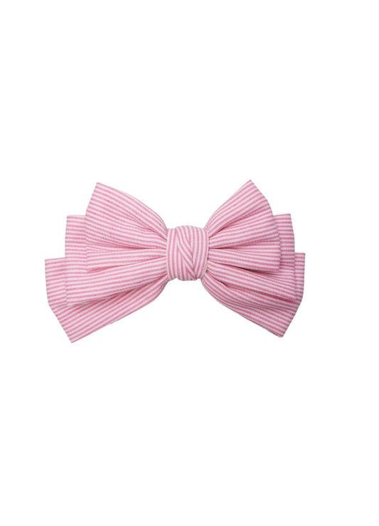 Matilda Pink Stripe Hair Bow / Brooch