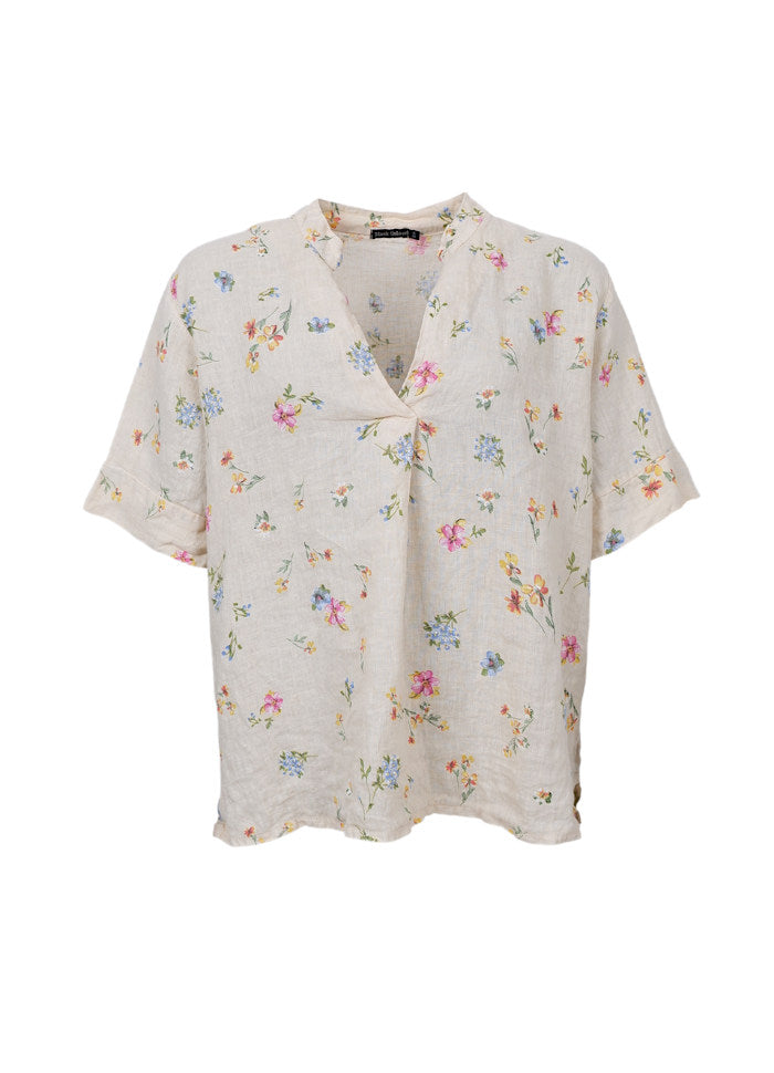 Melina Linen Shirt by Black Colour