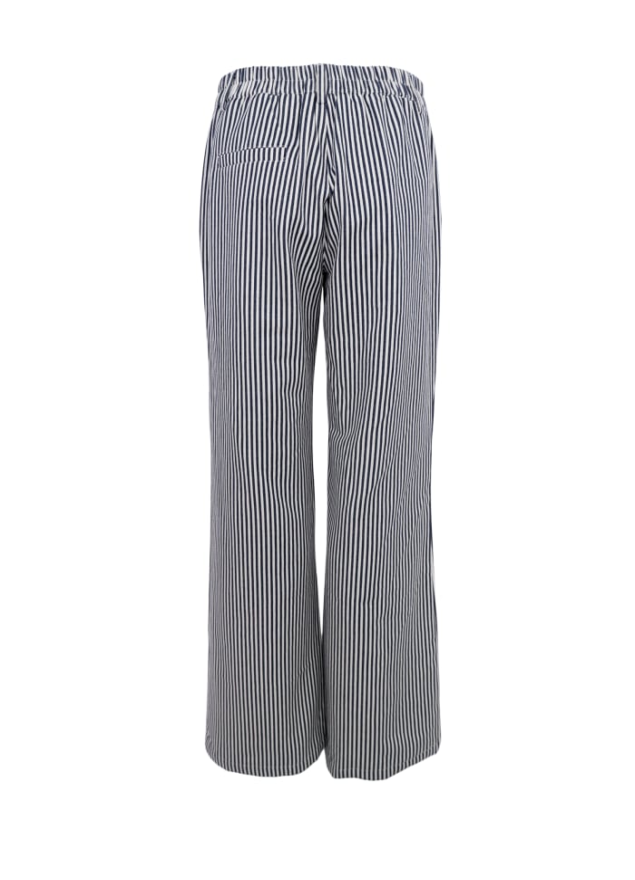 Montreal Navy Stripe Trouser by Black Colour