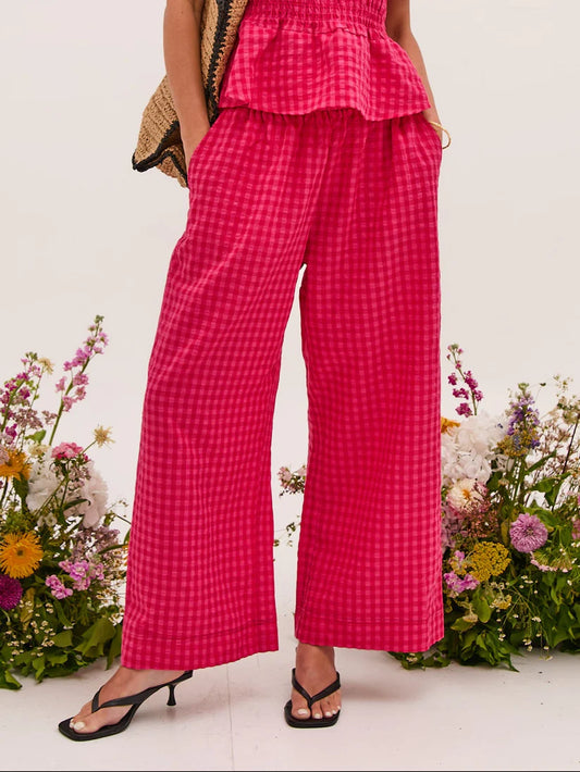 Fika Edit Ria Pink Gingham Cullottes