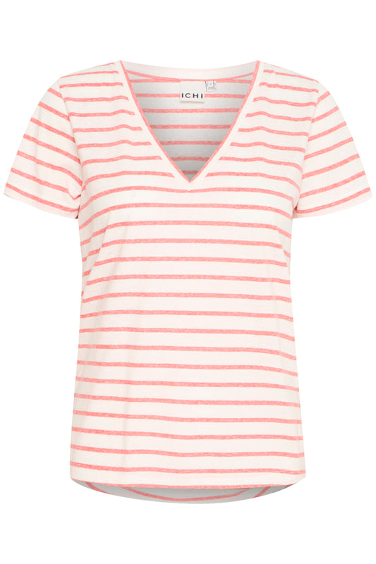 Yulietta Red White Stripe Tee by ICHI