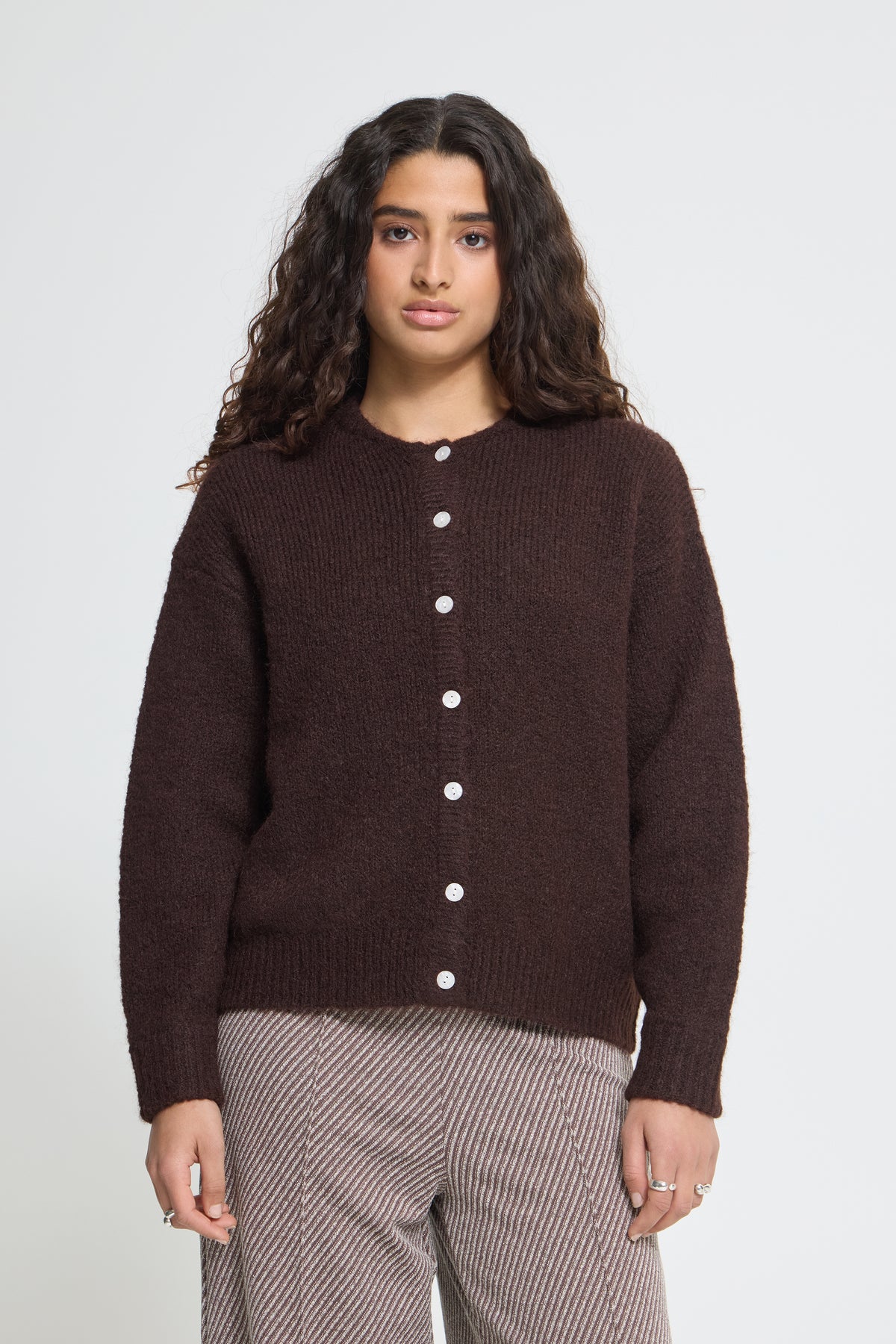 ICHI Belablue Cardigan Chicory Coffee
