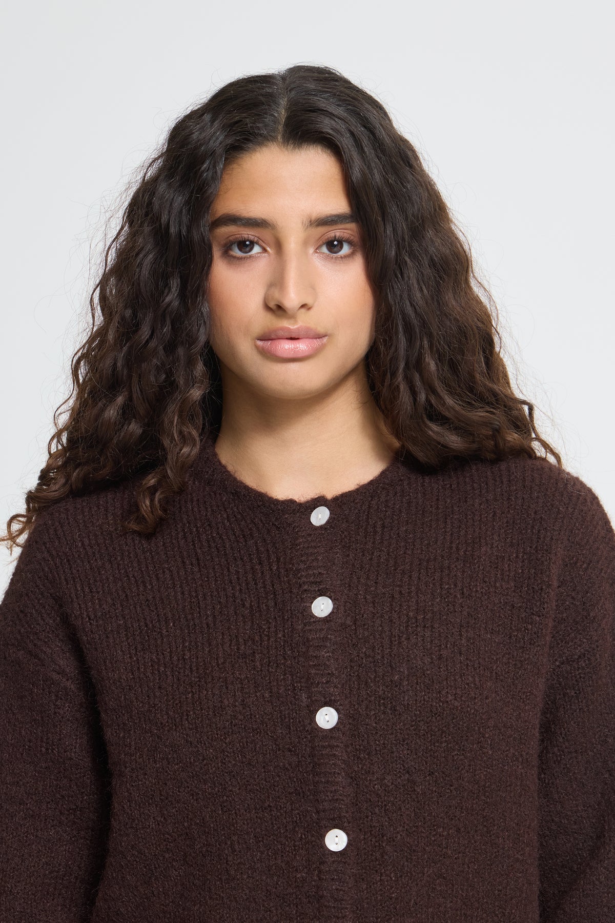 ICHI Belablue Cardigan Chicory Coffee