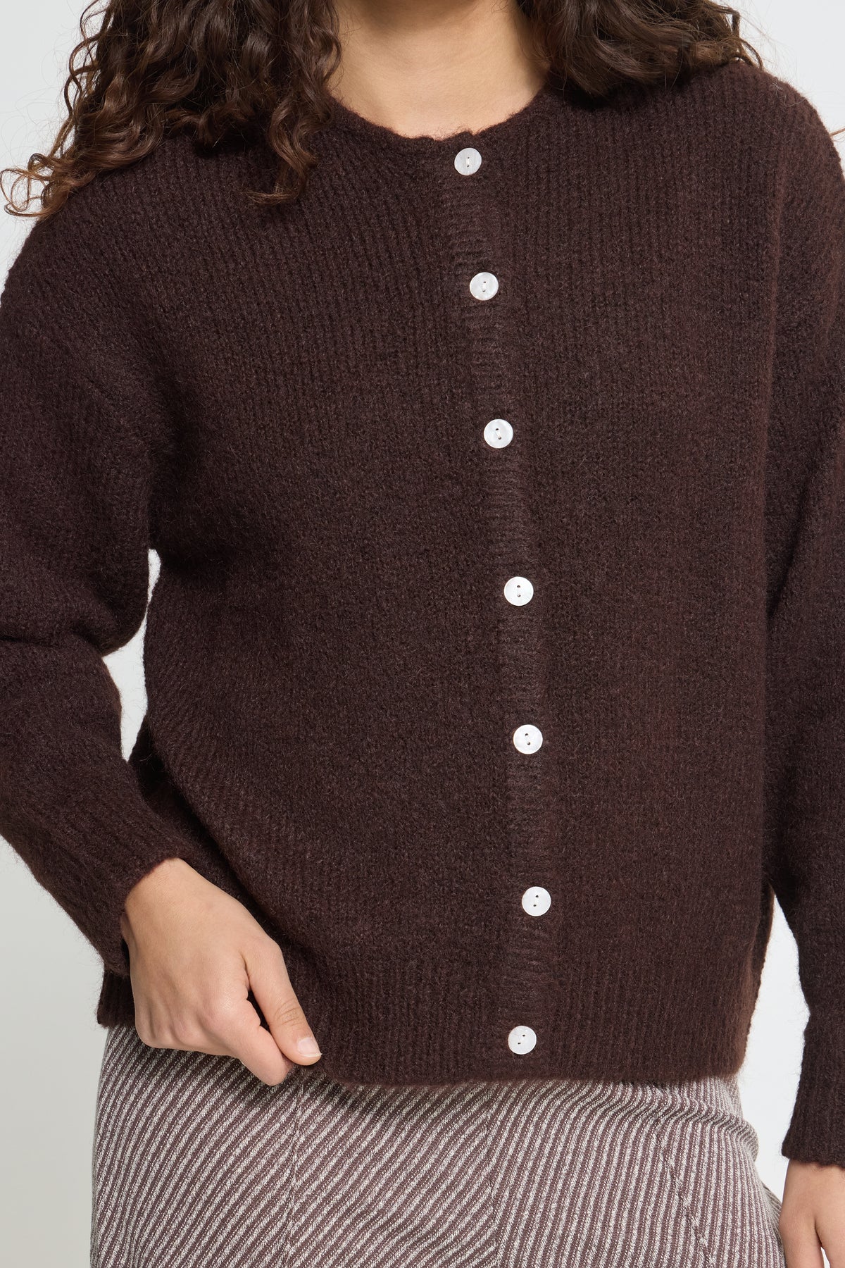 ICHI Belablue Cardigan Chicory Coffee