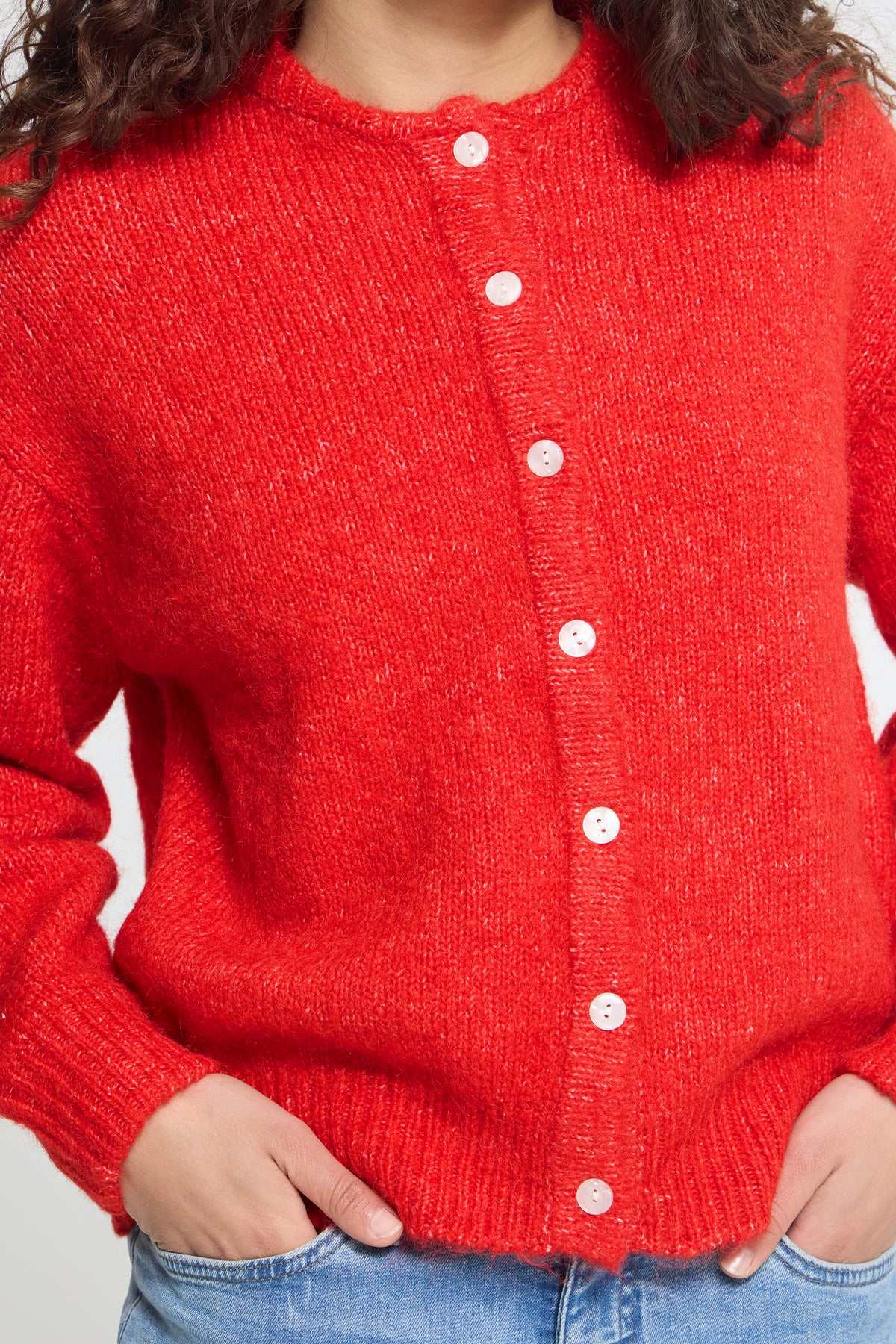 ICHI Belablue Cardigan Poinsetta
