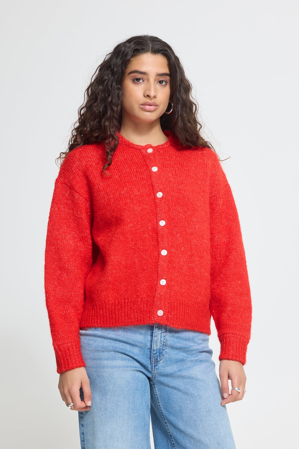 ICHI Belablue Cardigan Poinsetta