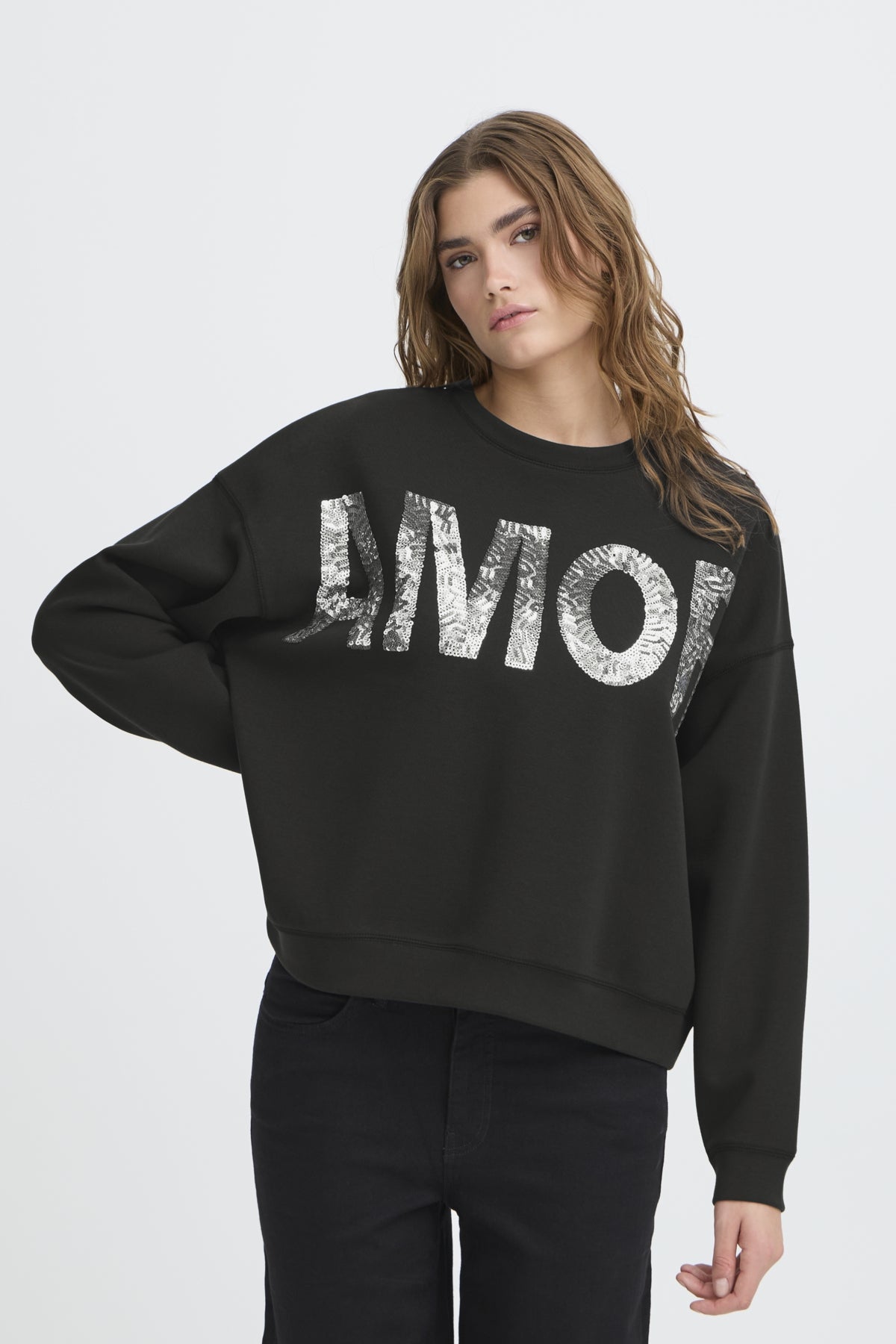 Kelicia Amor Sequin Sweatshirt by ICHI