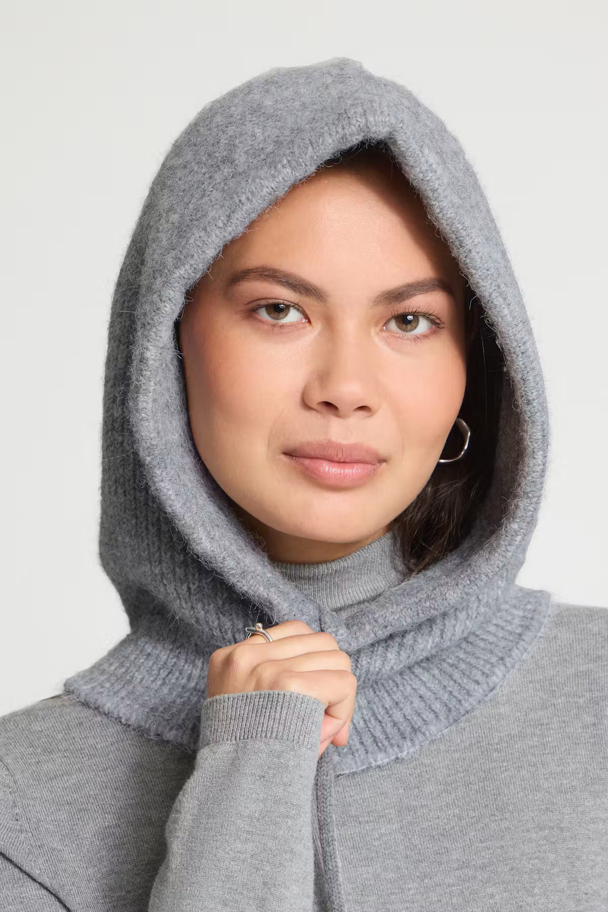 ICHI Gunilla Hood - Grey Melange
