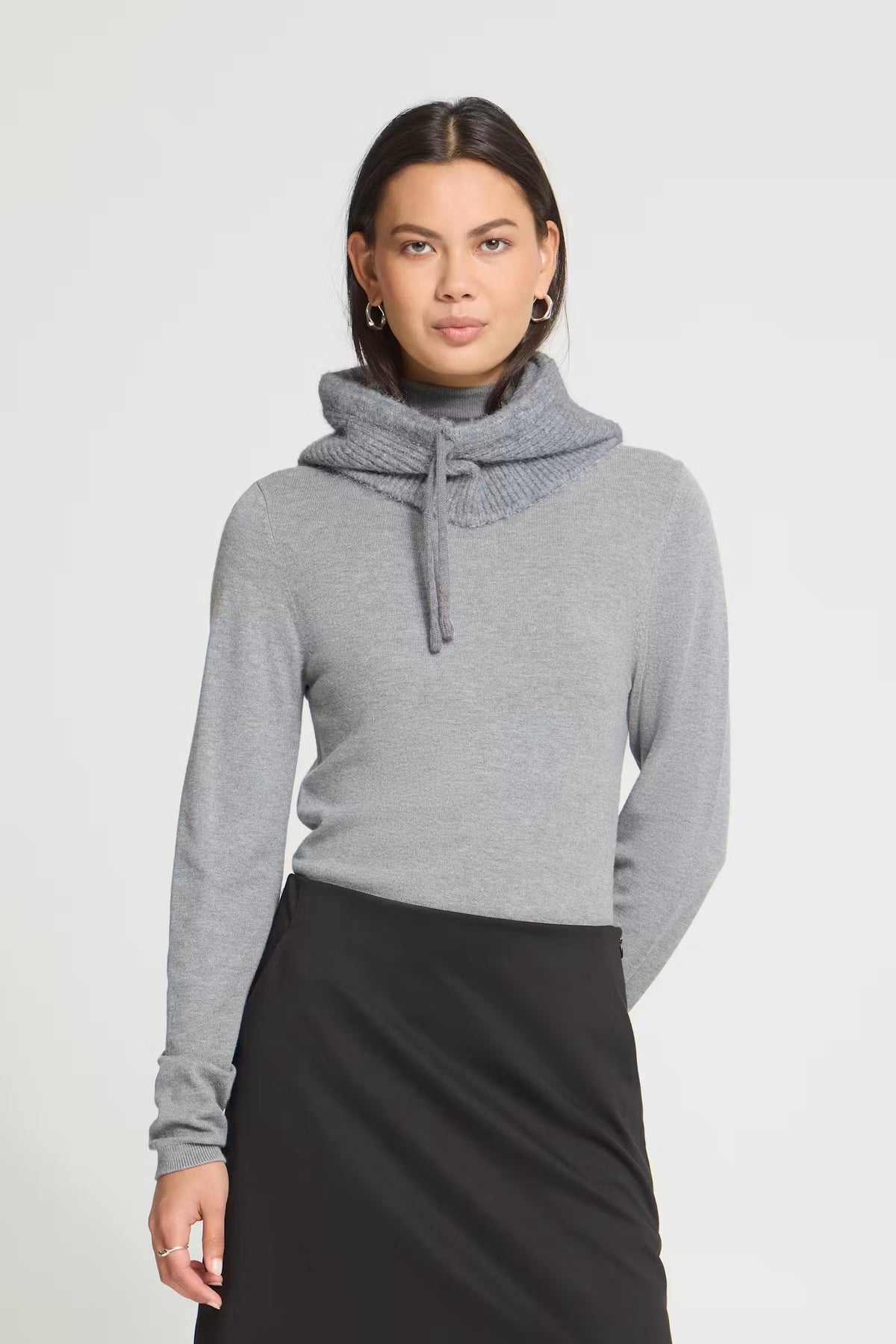 ICHI Gunilla Hood - Grey Melange