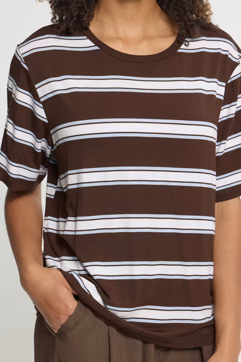 ICHI Rebetta Tee Chicory Coffee/Celestial Blue