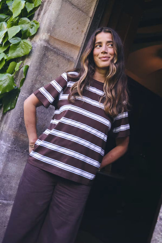 ICHI Rebetta Tee Chicory Coffee/Celestial Blue