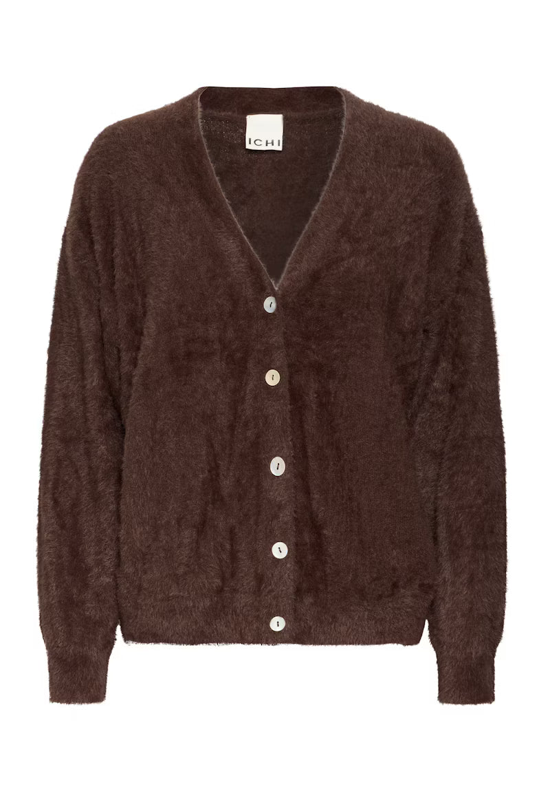 Brula Fluffy Cardigan - Coffee Bean by ICHI