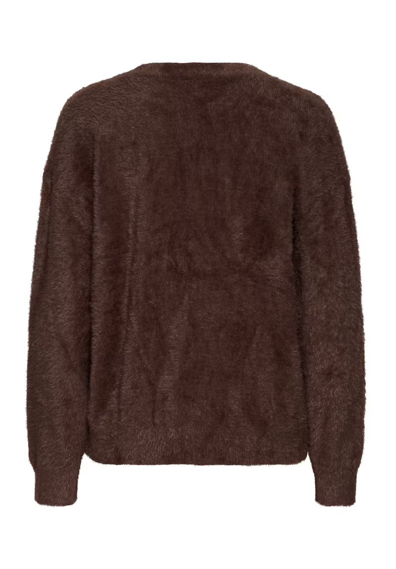 Brula Fluffy Cardigan - Coffee Bean by ICHI