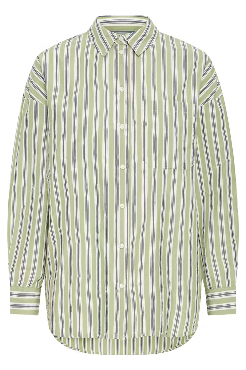 Fluca Shirt Green Stripe by ICHI