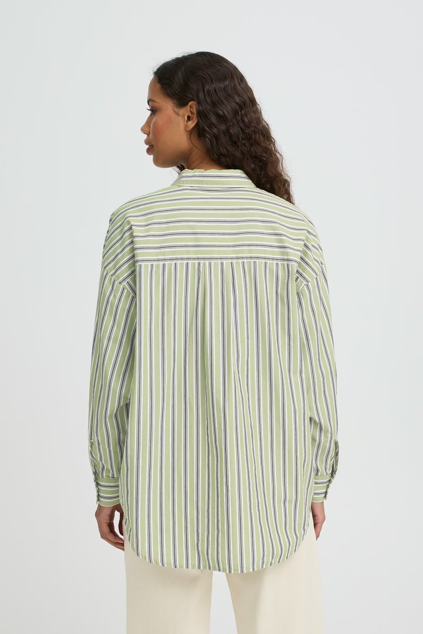 Fluca Shirt Green Stripe by ICHI