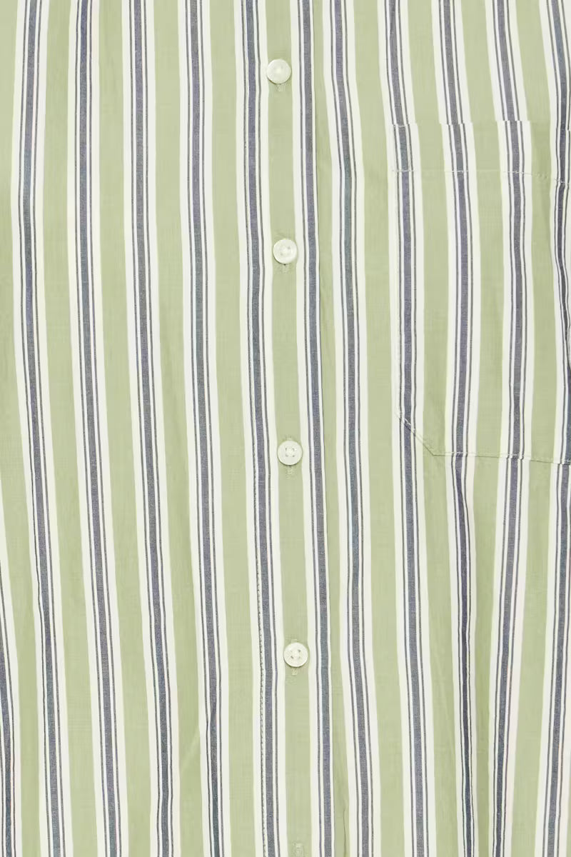 Fluca Shirt Green Stripe by ICHI