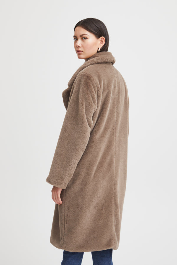 Haya Faux Fur Coat by ICHI