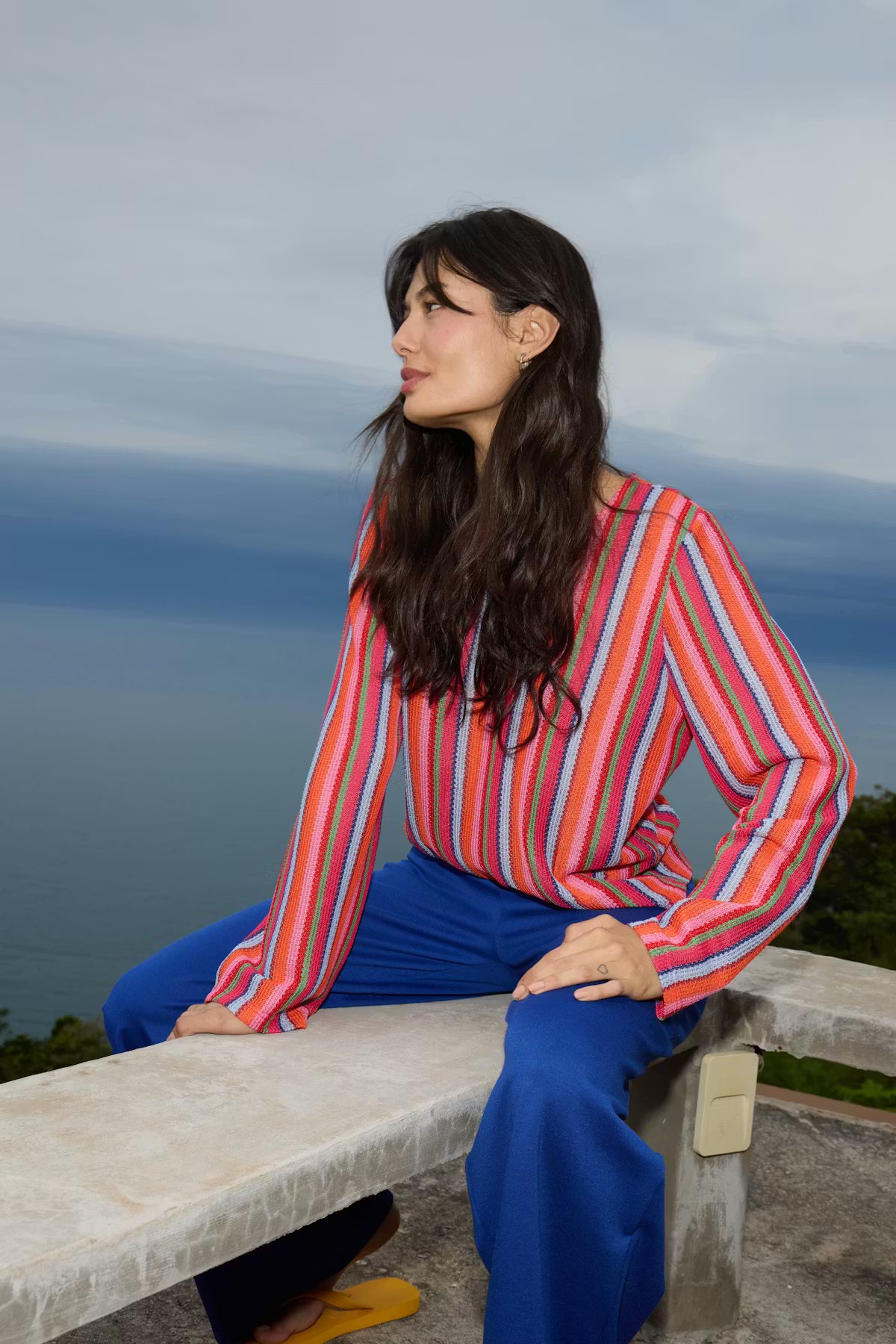 ICHI Libella Striped Top