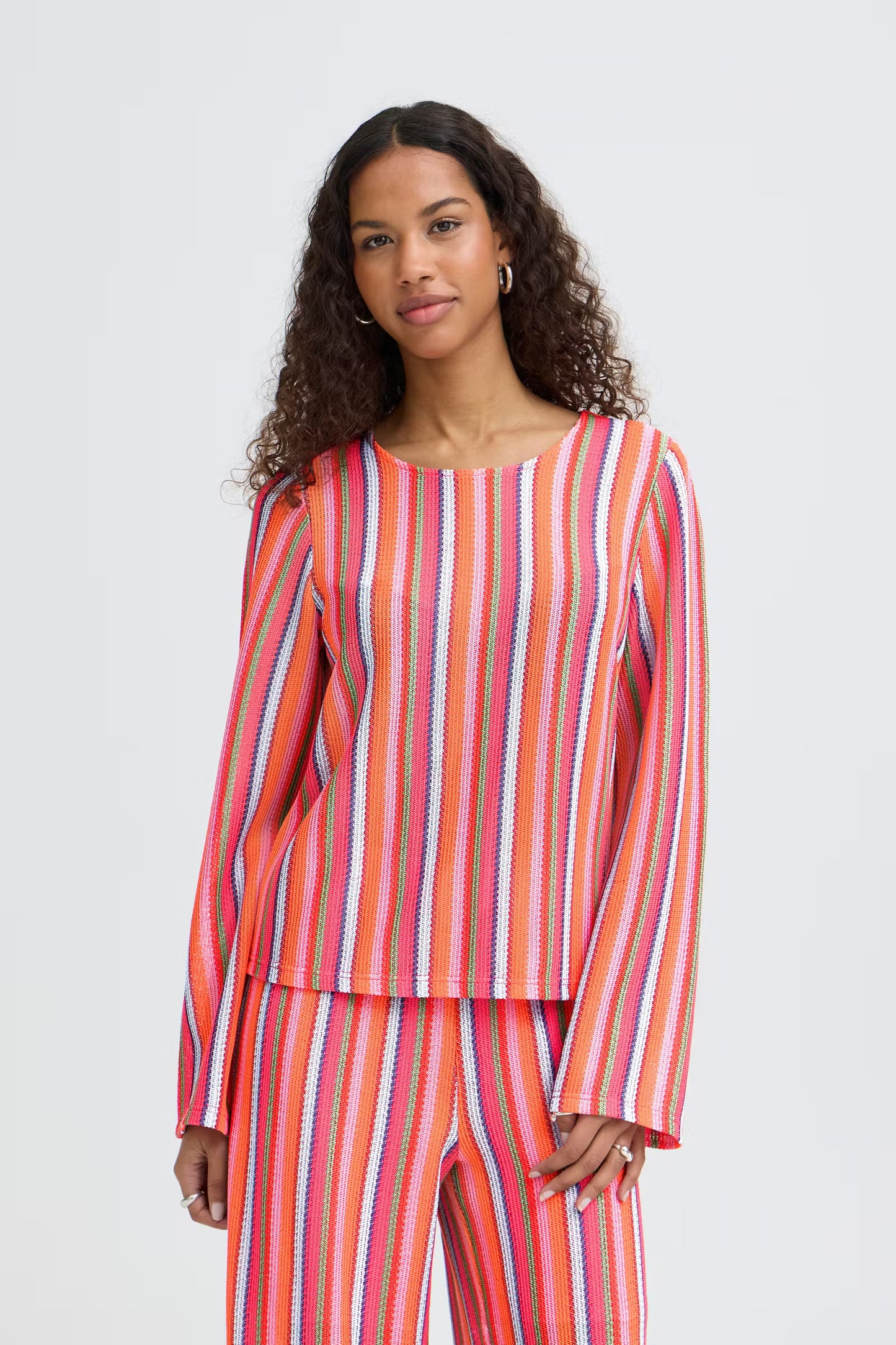 ICHI Libella Striped Top