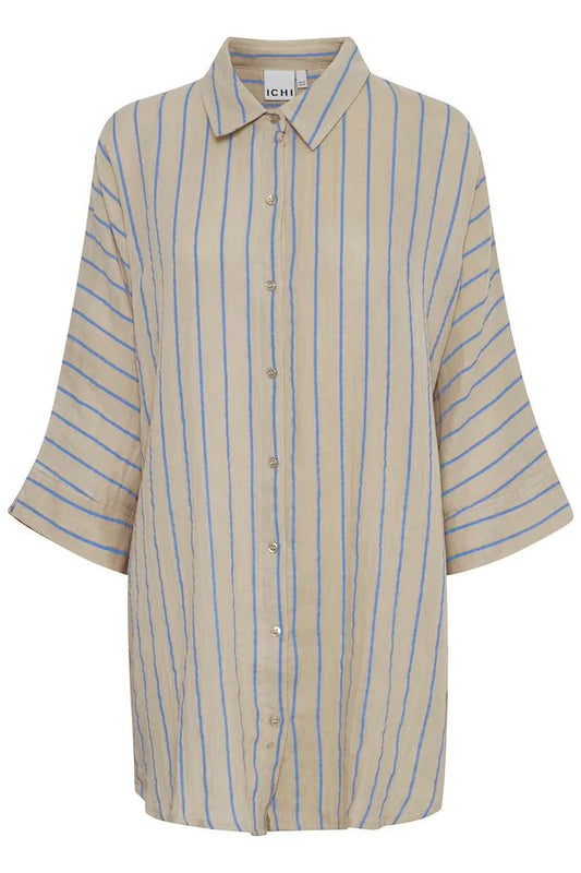 Foxa Doeskin/Della Blue Stripe Relaxed Shirt by ICHI