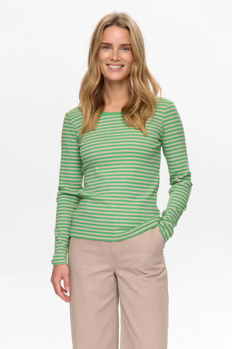 Melany Vibrant Green Long Sleeve Top by NUMPH