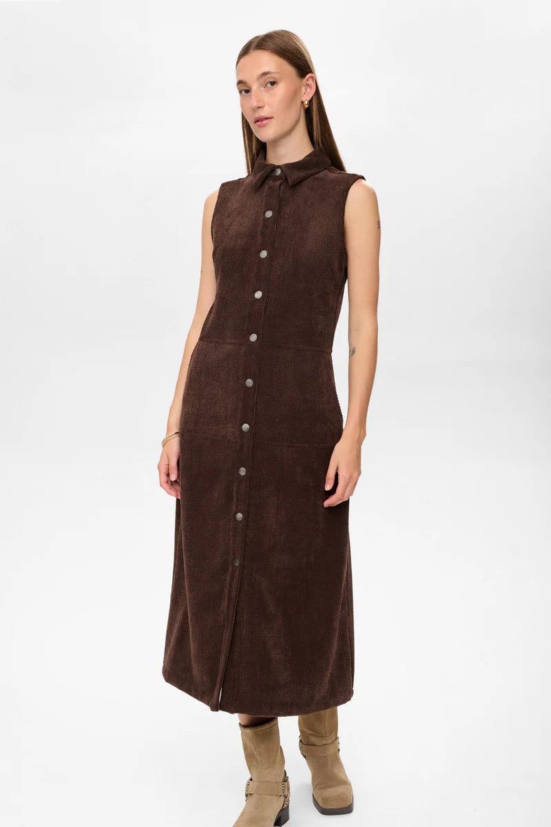 Thea Black Coffee Corduroy Dress by NUMPH