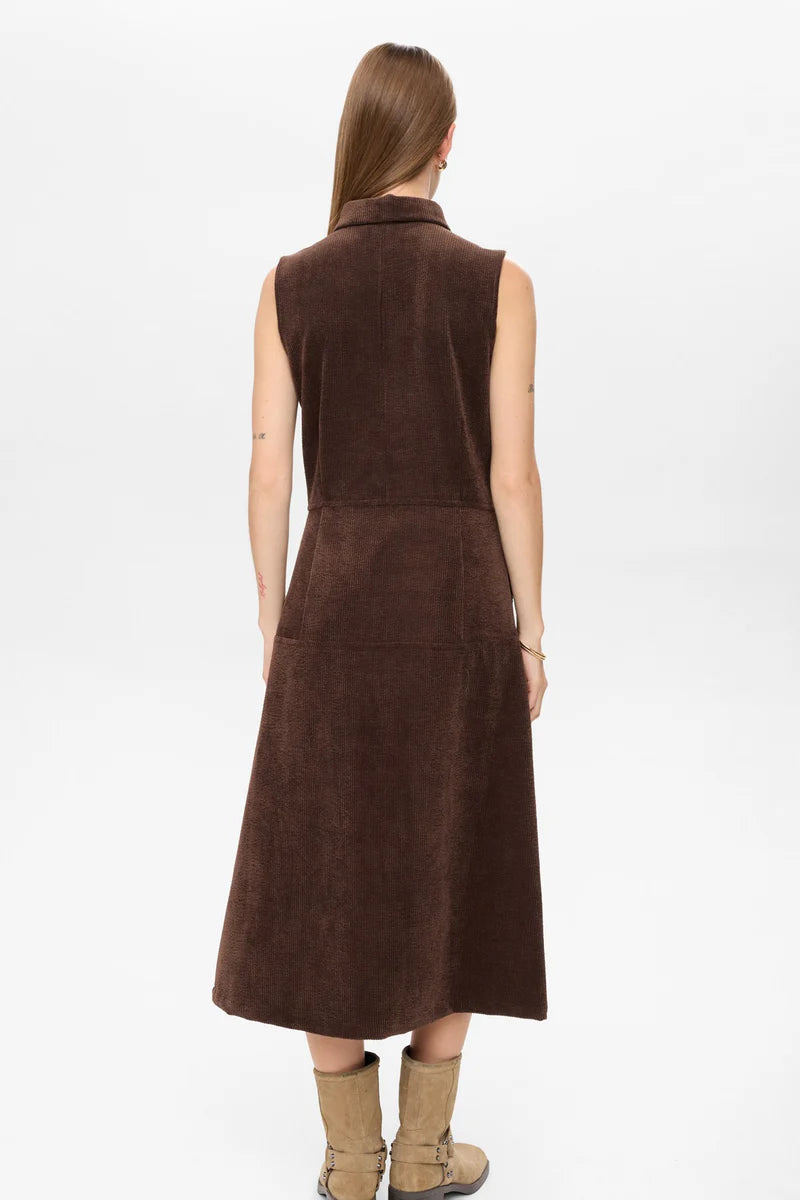 Thea Black Coffee Corduroy Dress by NUMPH