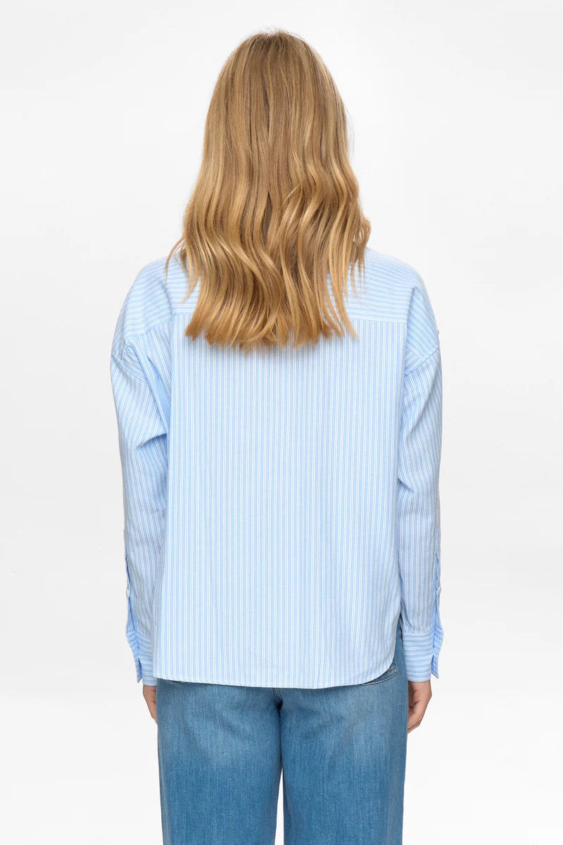 Numph Valerie Pinstripe Lace Shirt
