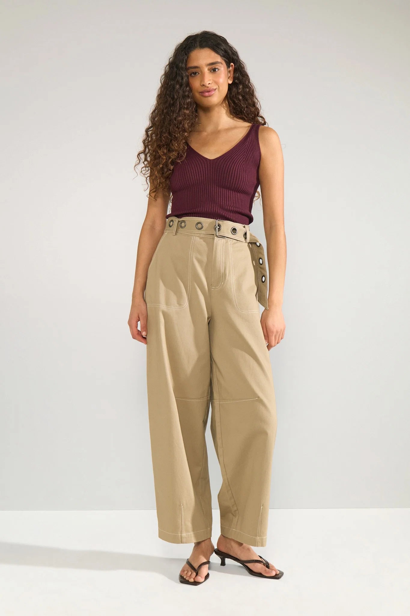 NUMPH Nuhilme Barrel Pants Silver Mink