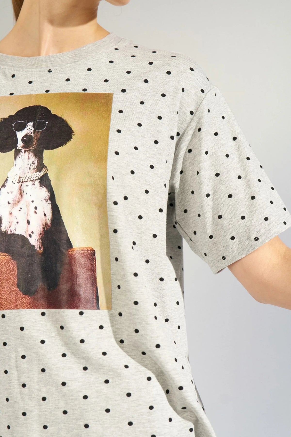 NUMPH Nurossa Oversize Tee - Grey Polka
