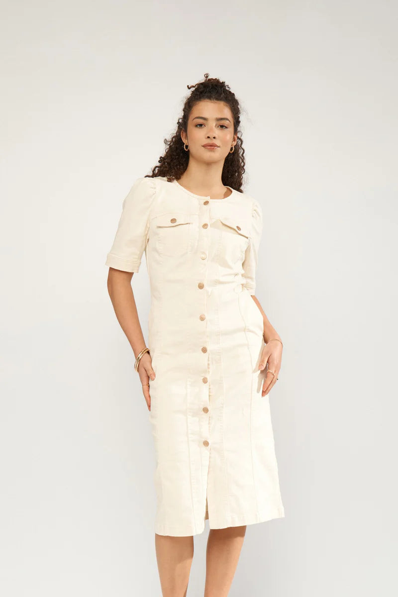 Numph Nusilva Ecru Denim Dress