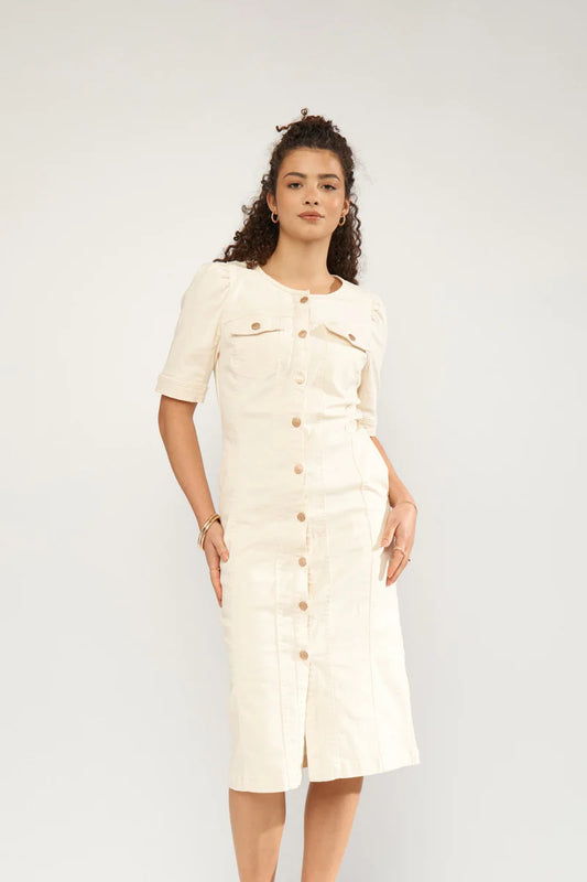 Numph Nusilva Ecru Denim Dress