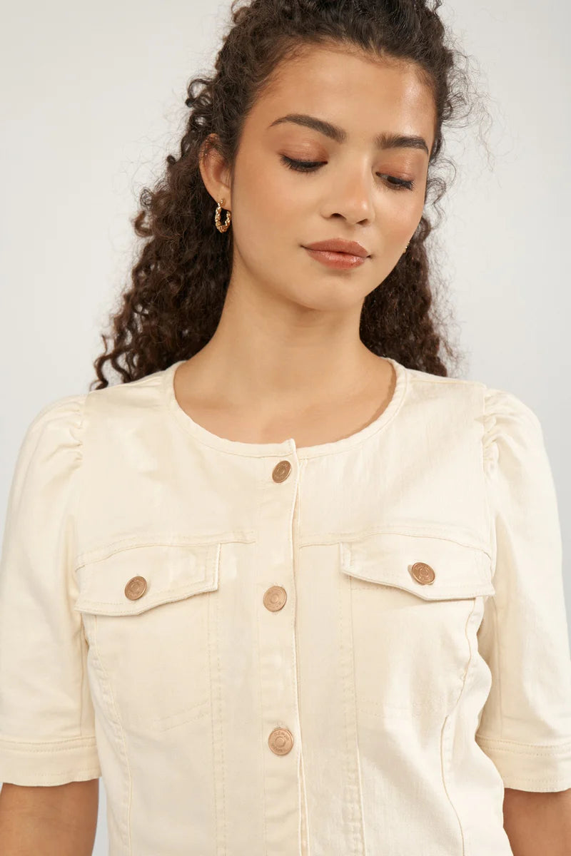 Numph Nusilva Ecru Denim Dress