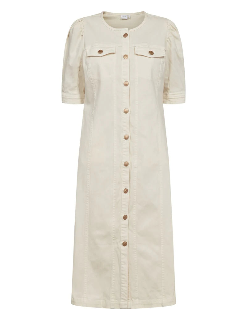 Numph Nusilva Ecru Denim Dress