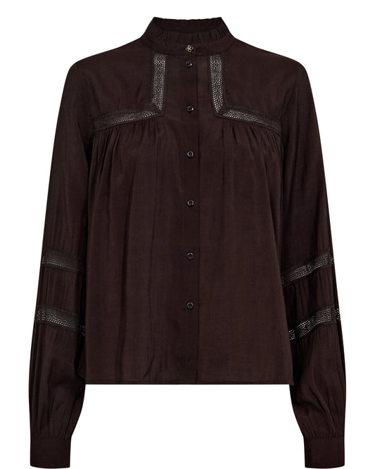 Rika Dark Coffee Shirt by Numph