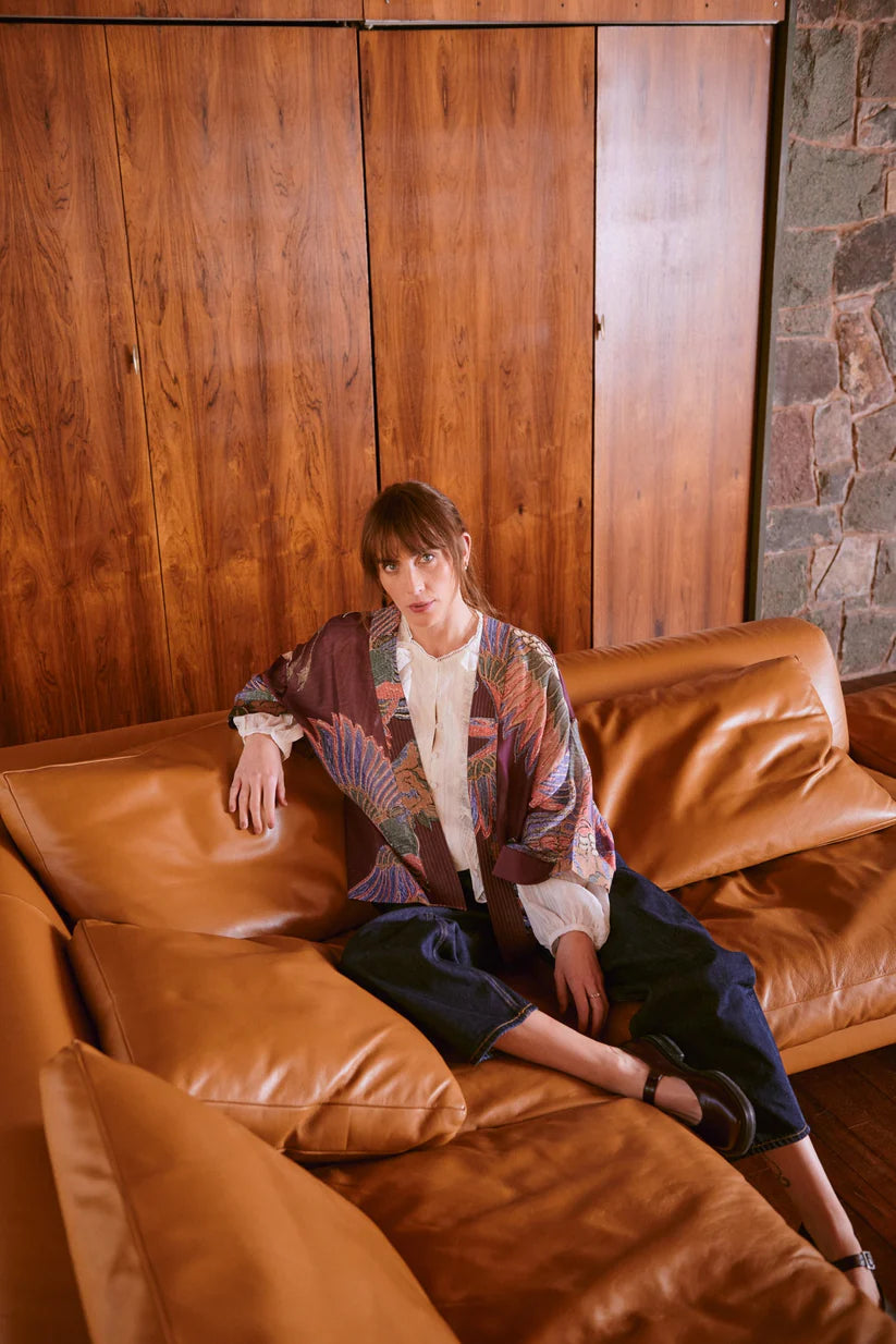 Crane Plum Kimono by One Hundred Stars