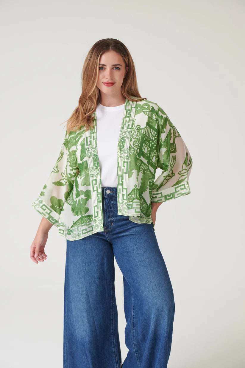 One Hundred Stars Green Giant Willow Kimono