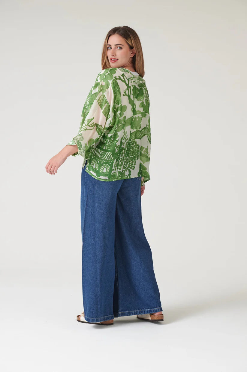 One Hundred Stars Green Giant Willow Kimono