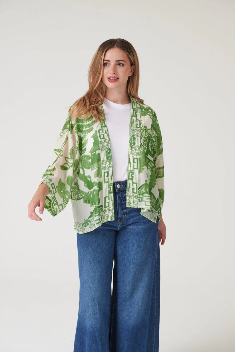 One Hundred Stars Green Giant Willow Kimono