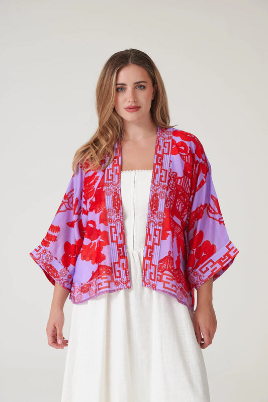 One Hundred Stars Violet Giant Willow Kimono