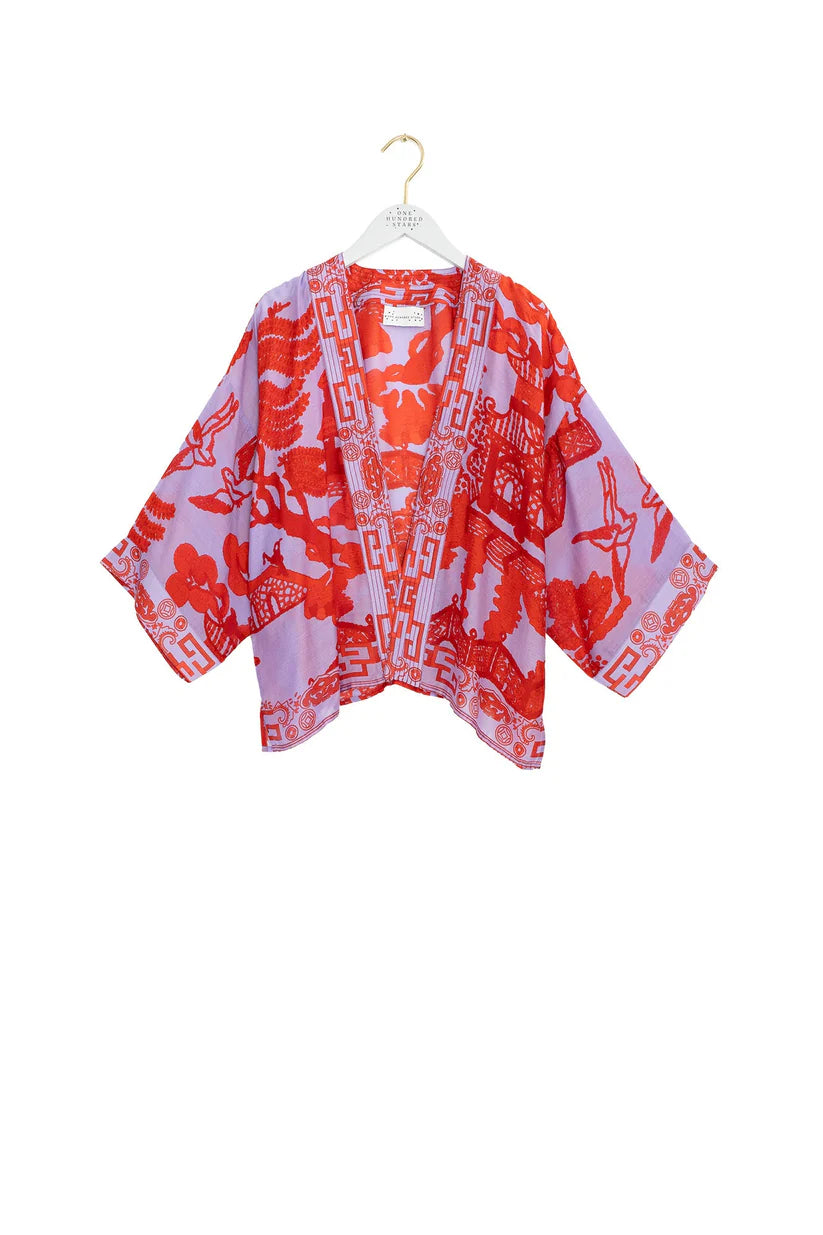 One Hundred Stars Violet Giant Willow Kimono