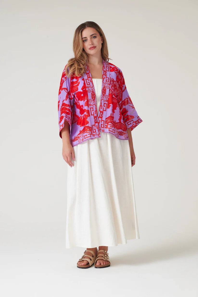 One Hundred Stars Violet Giant Willow Kimono