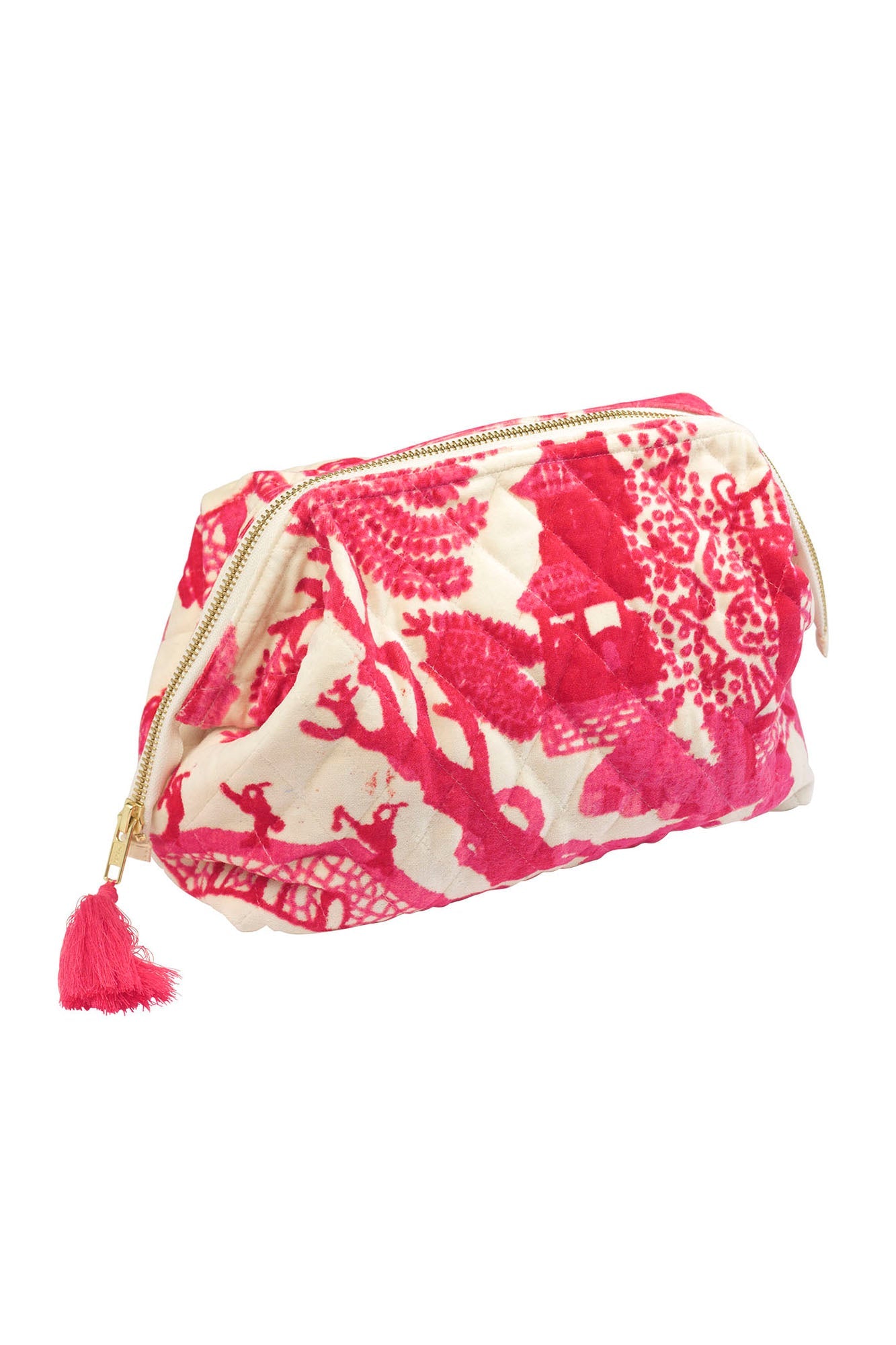 Giant Willow Pink Velvet Pouch by One Hundred Stars